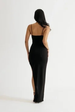 Tobi A Thing Called Love Black Side Slit Maxi Dress