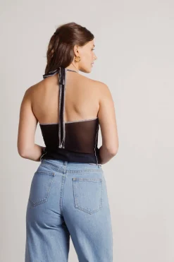 Tobi A Time Before Crop Top - Black