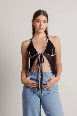 Tobi A Time Before Crop Top - Black