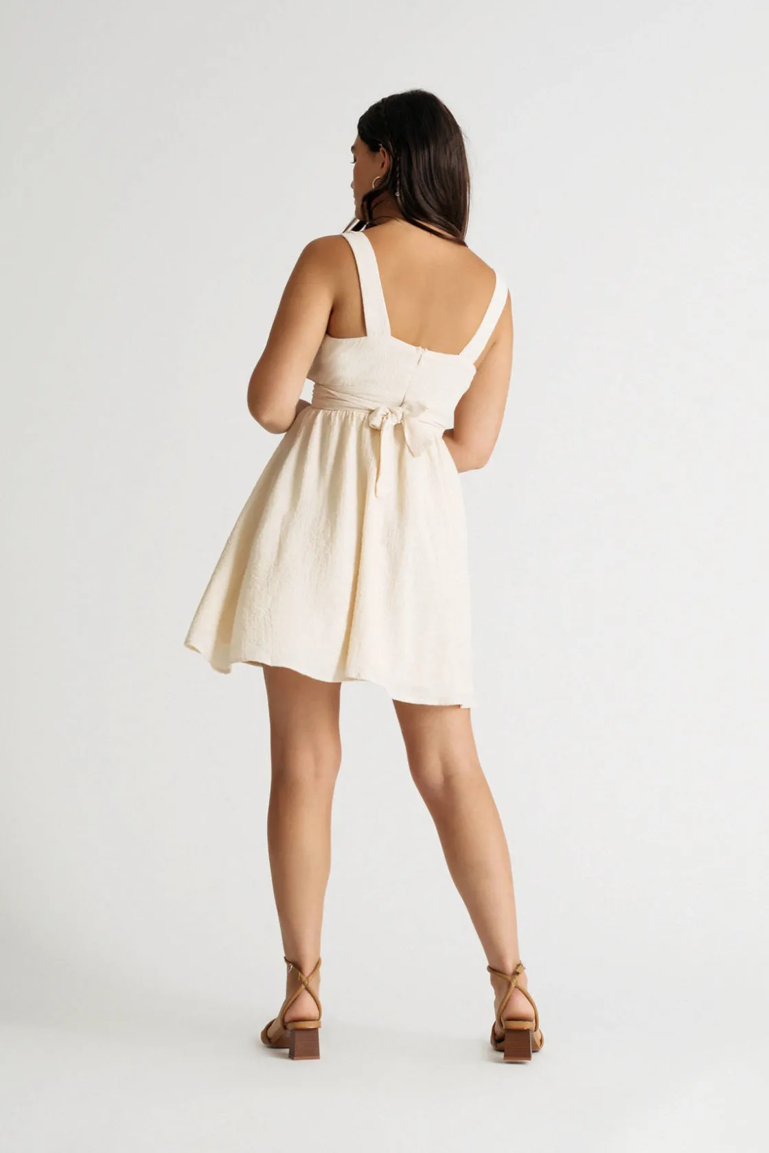 Tobi Abigail Plunging Skater Mini Dress -