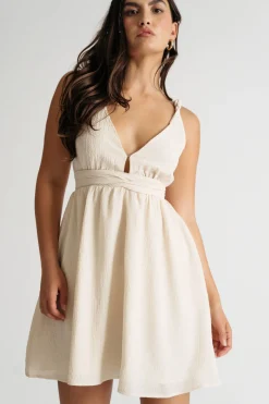 Tobi Abigail Plunging Skater Mini Dress -