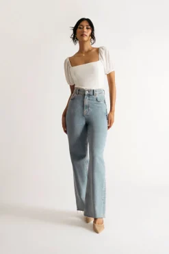 Tobi About Time Puff Sleeve Smocked Crop Top