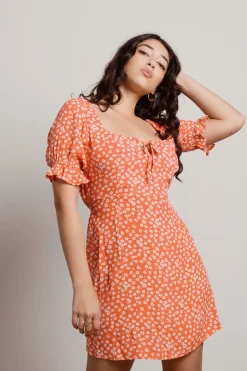 Tobi Adella Floral Front Tie Mini Dress -