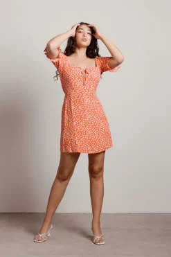 Tobi Adella Floral Front Tie Mini Dress -