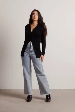 Tobi After Hours Collared Button Up Sweater