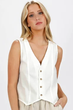 Tobi Aires Linen Vest -