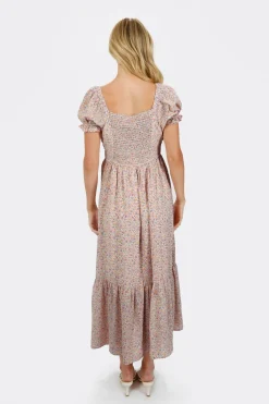 Tobi Alaia Floral Puff Sleeve Maxi Dress -