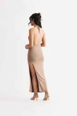 Tobi Alani Backless High Slit Mini Dress - Black