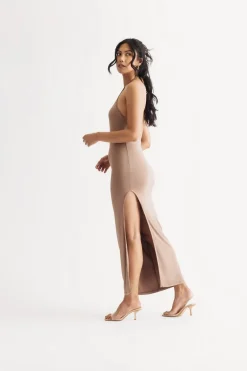 Tobi Alani Backless High Slit Mini Dress - Black