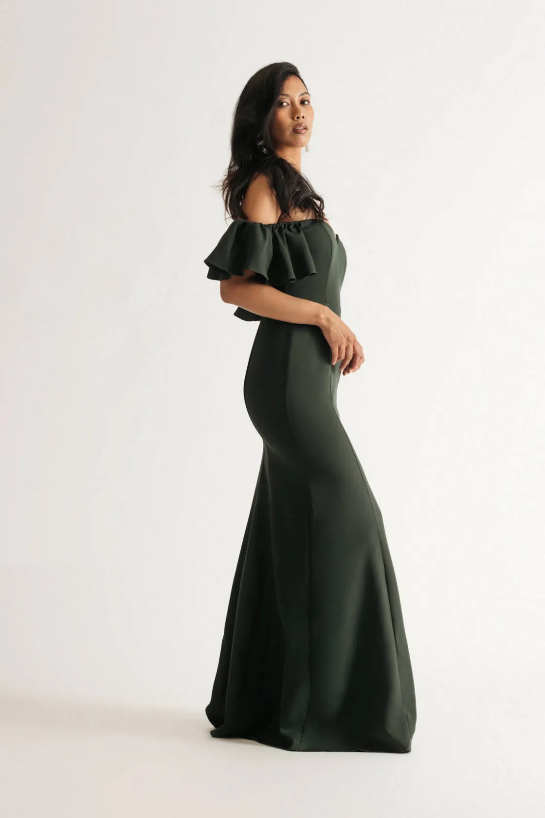 Tobi Alara Ruffle Off The Shoulder Maxi Dress -