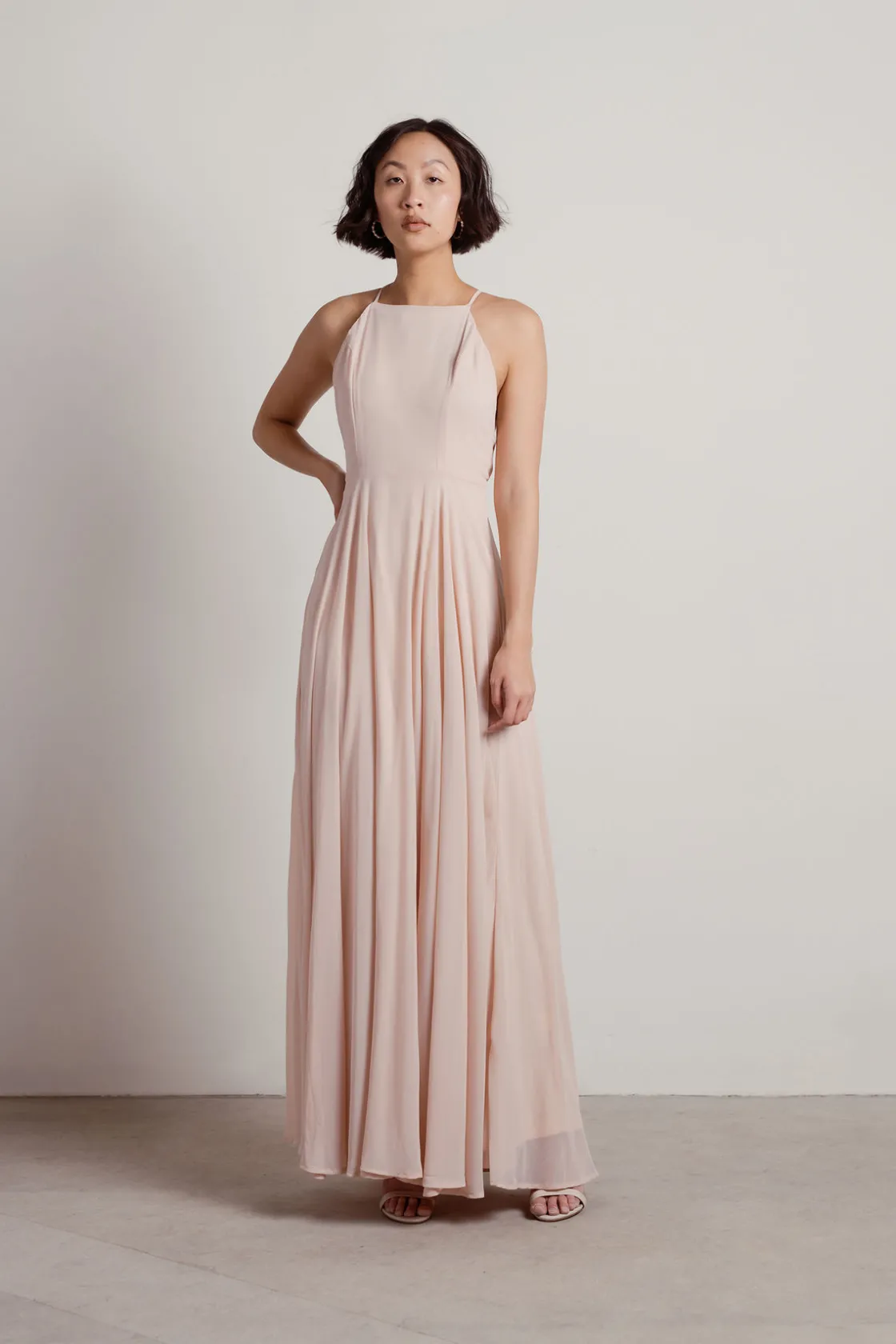 Tobi Aleisha Halter Cross Back Maxi Dress -