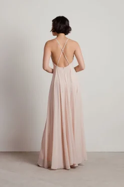 Tobi Aleisha Halter Cross Back Maxi Dress -