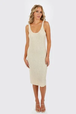 Tobi Alexy Ribbed Bodycon Midi Dress -