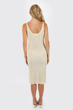 Tobi Alexy Ribbed Bodycon Midi Dress -