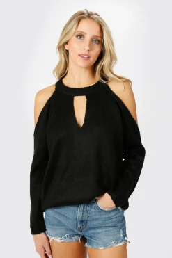 Tobi Alia Cold Shoulder Sweater - Toast
