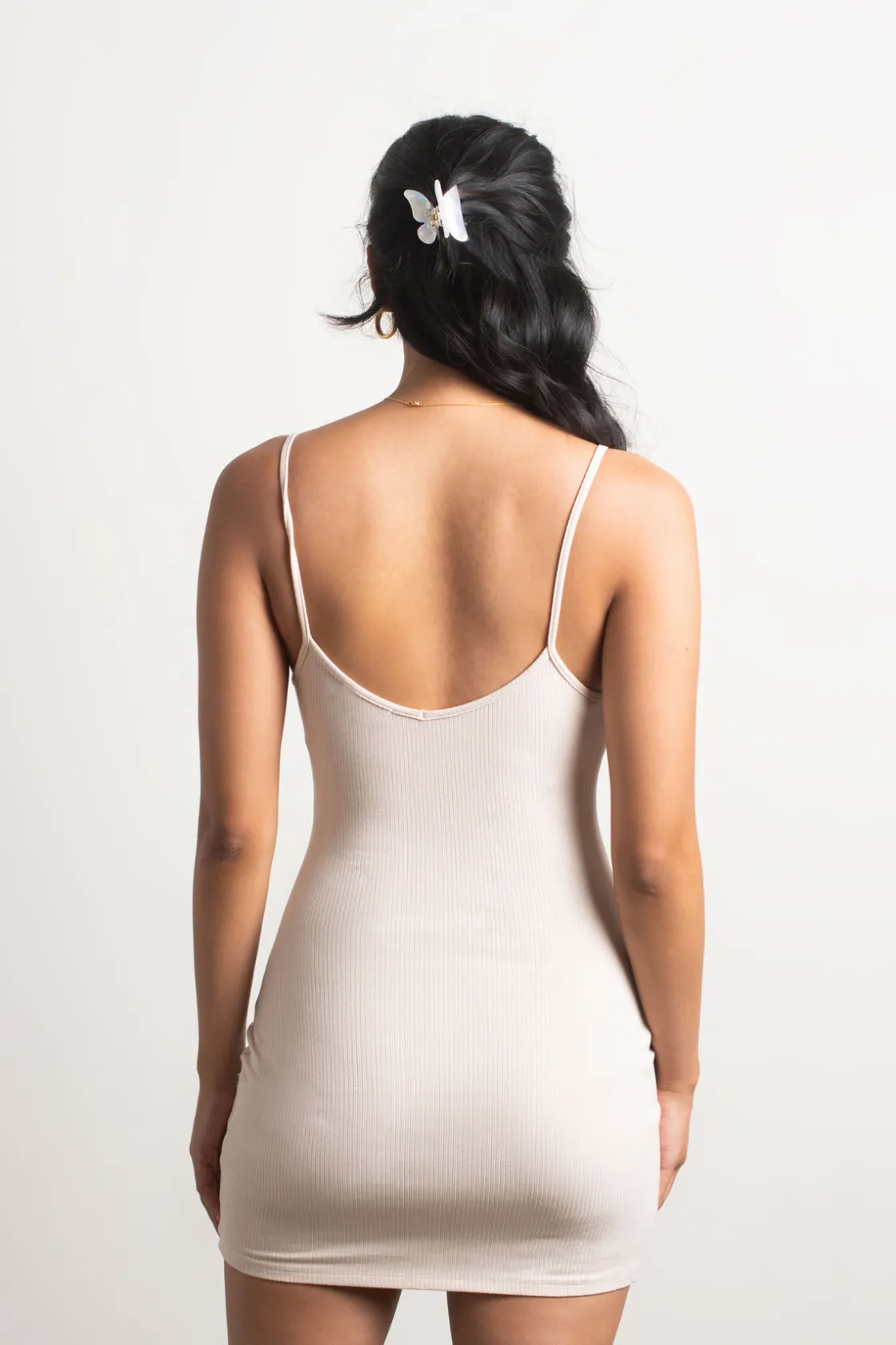 Tobi Alina Ruched Bodycon Mini Dress - Chocolate Brown