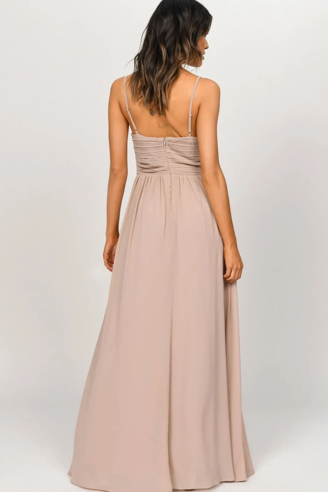 Tobi All About Tonight Surplice Empire Maxi Dress - Taupe