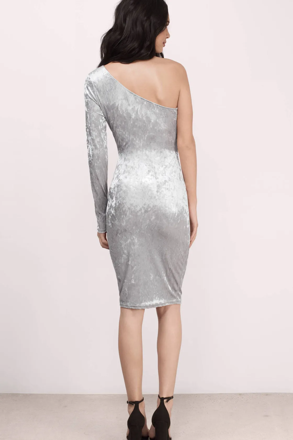 Tobi All For One Metallic One Shoulder Mini Dress -