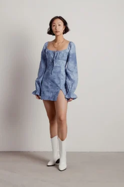 Tobi All I Want Is You Tie Dye Ruched Mini Dress -