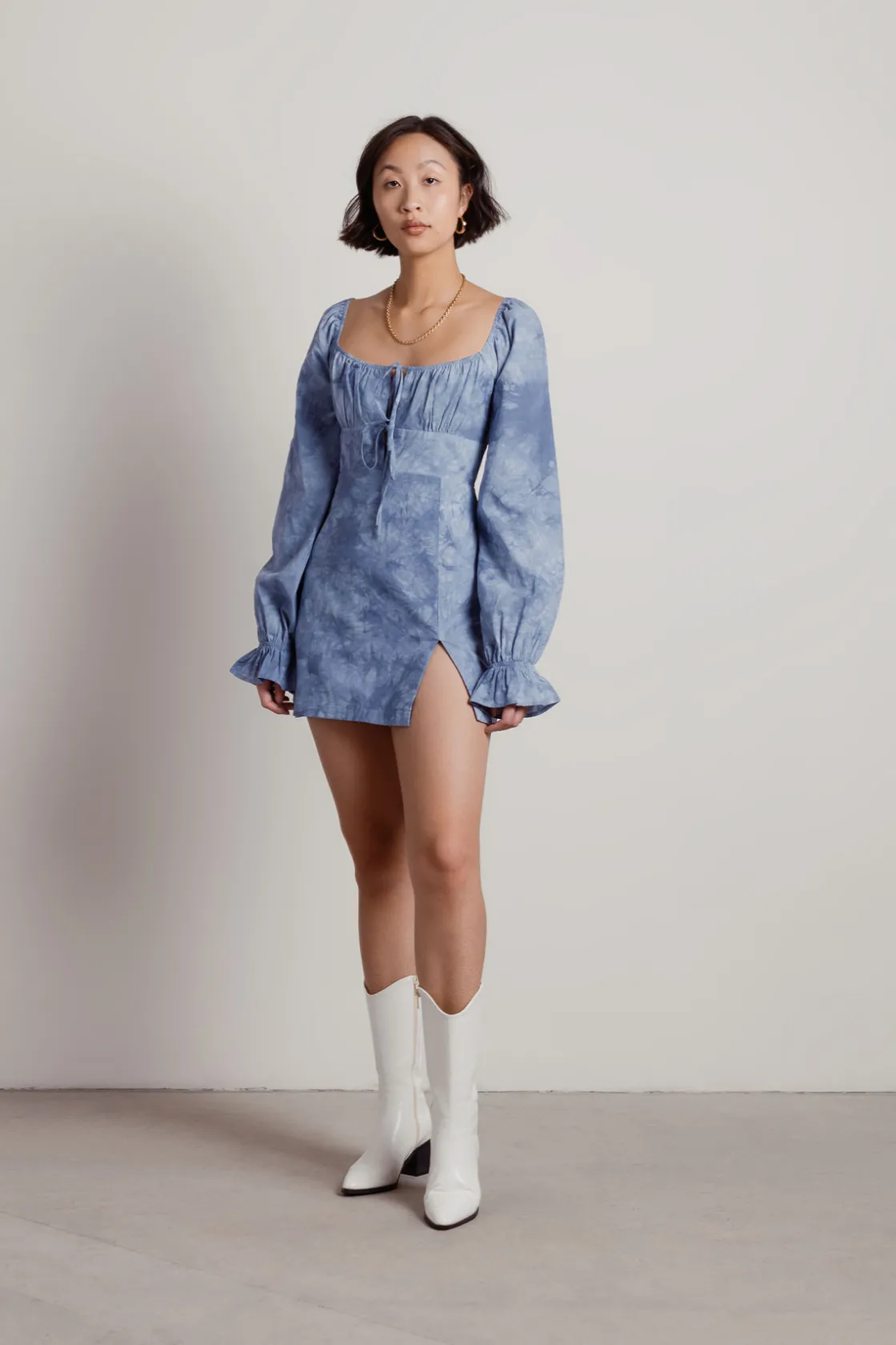 Tobi All I Want Is You Tie Dye Ruched Mini Dress -