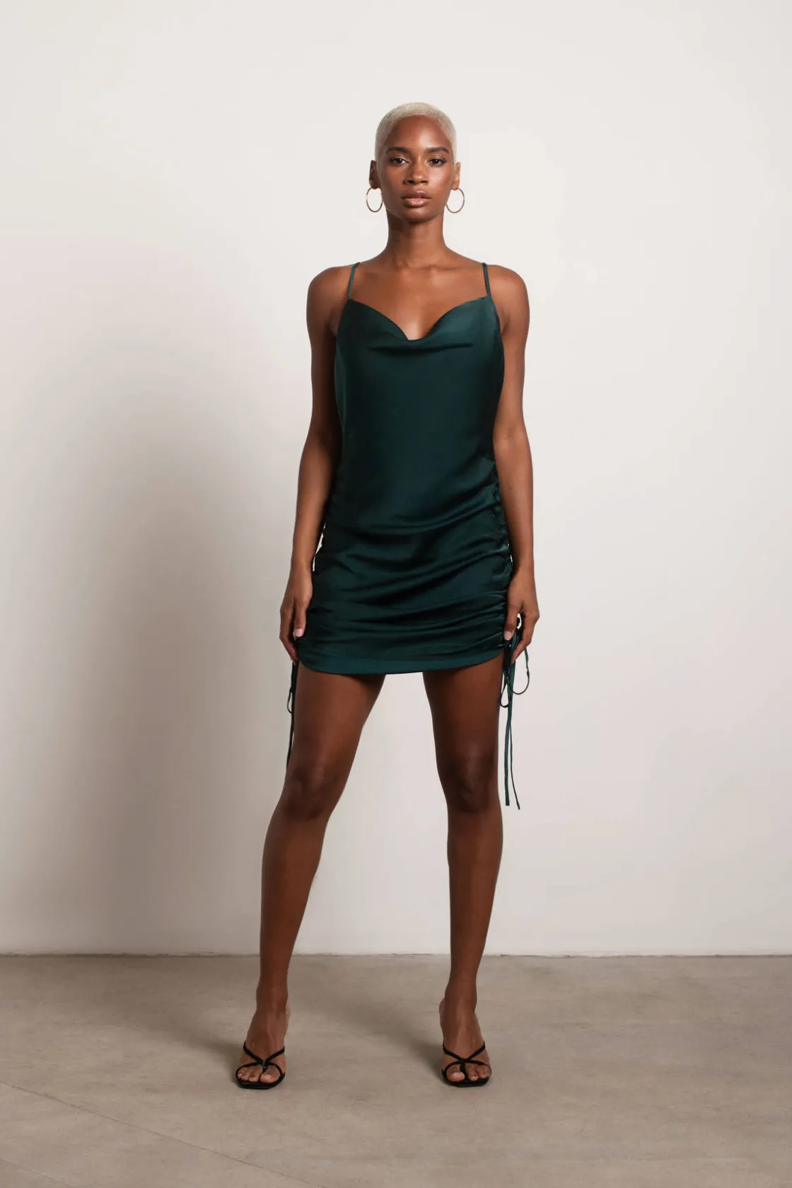 Tobi All In Time Satin Cowl Neck Mini Dress - Cranberry