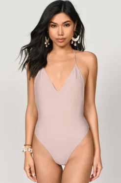 Tobi All Mine Plunging One Piece Swimsuit - Rose