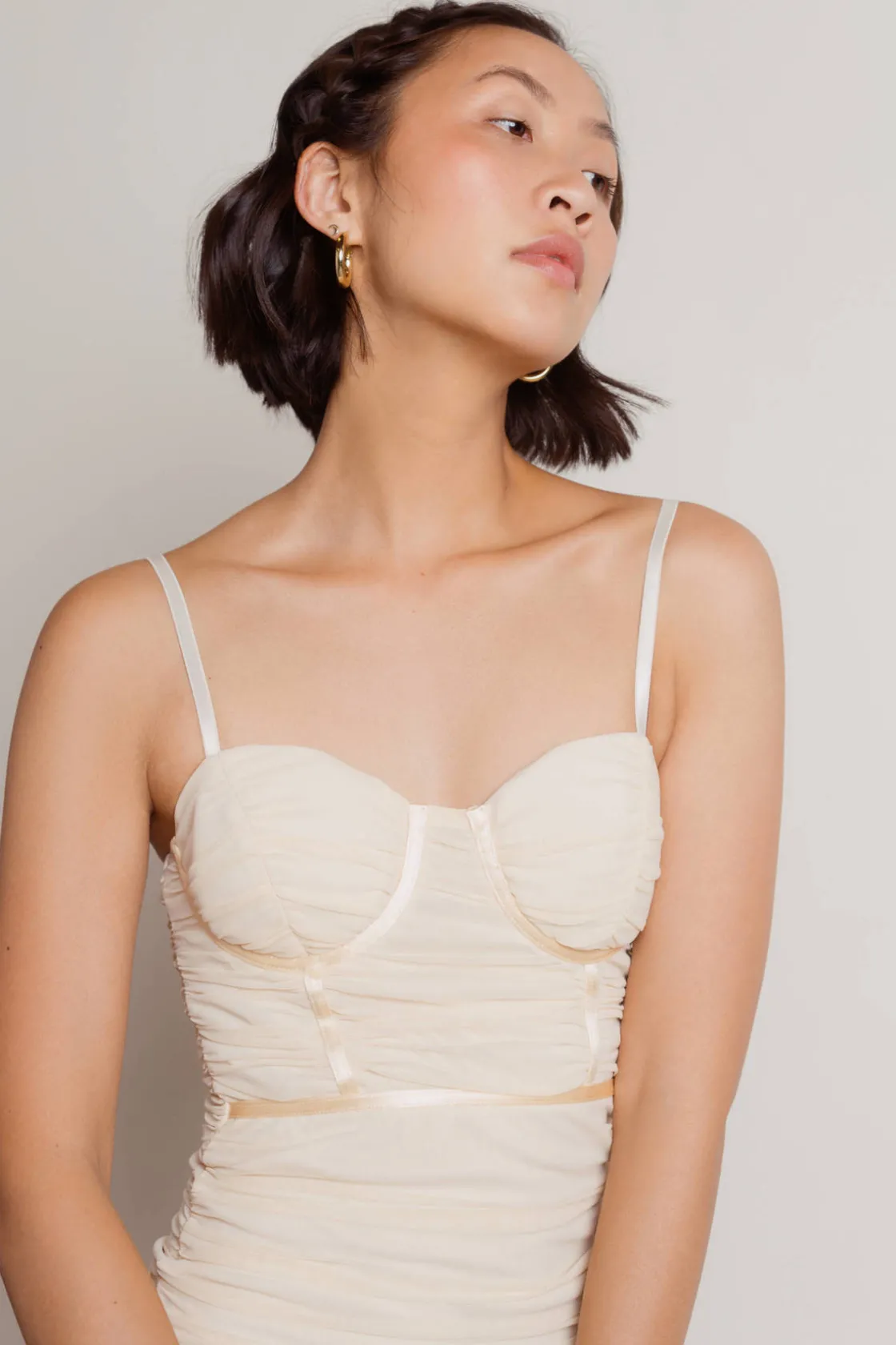 Tobi All Nighter Corset Slit Midi Dress - Powder Pink