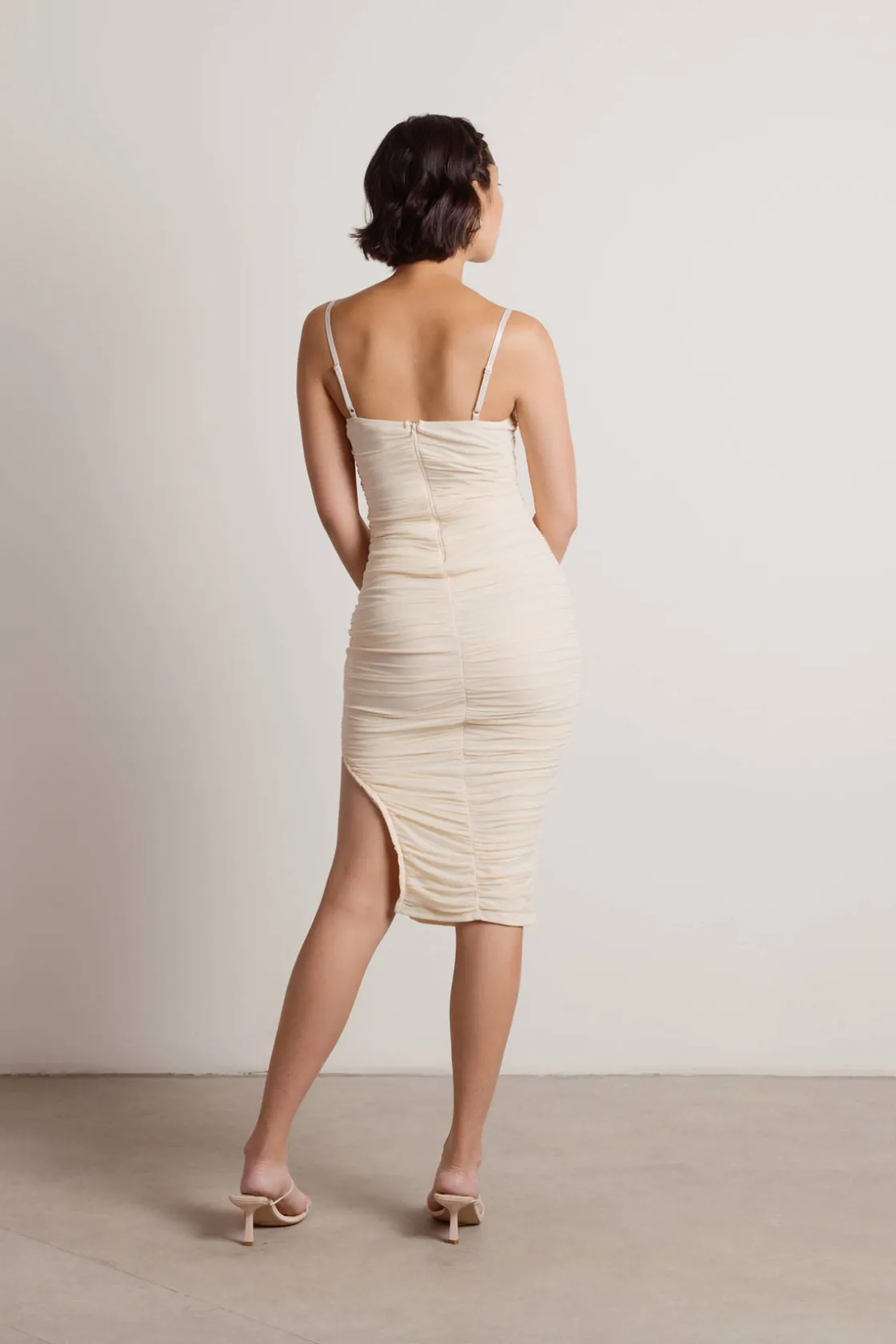 Tobi All Nighter Corset Slit Midi Dress - Powder Pink