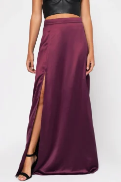 Tobi All Of Me High Slit Maxi Skirt - Wine