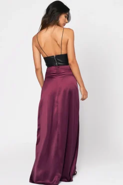 Tobi All Of Me High Slit Maxi Skirt - Wine