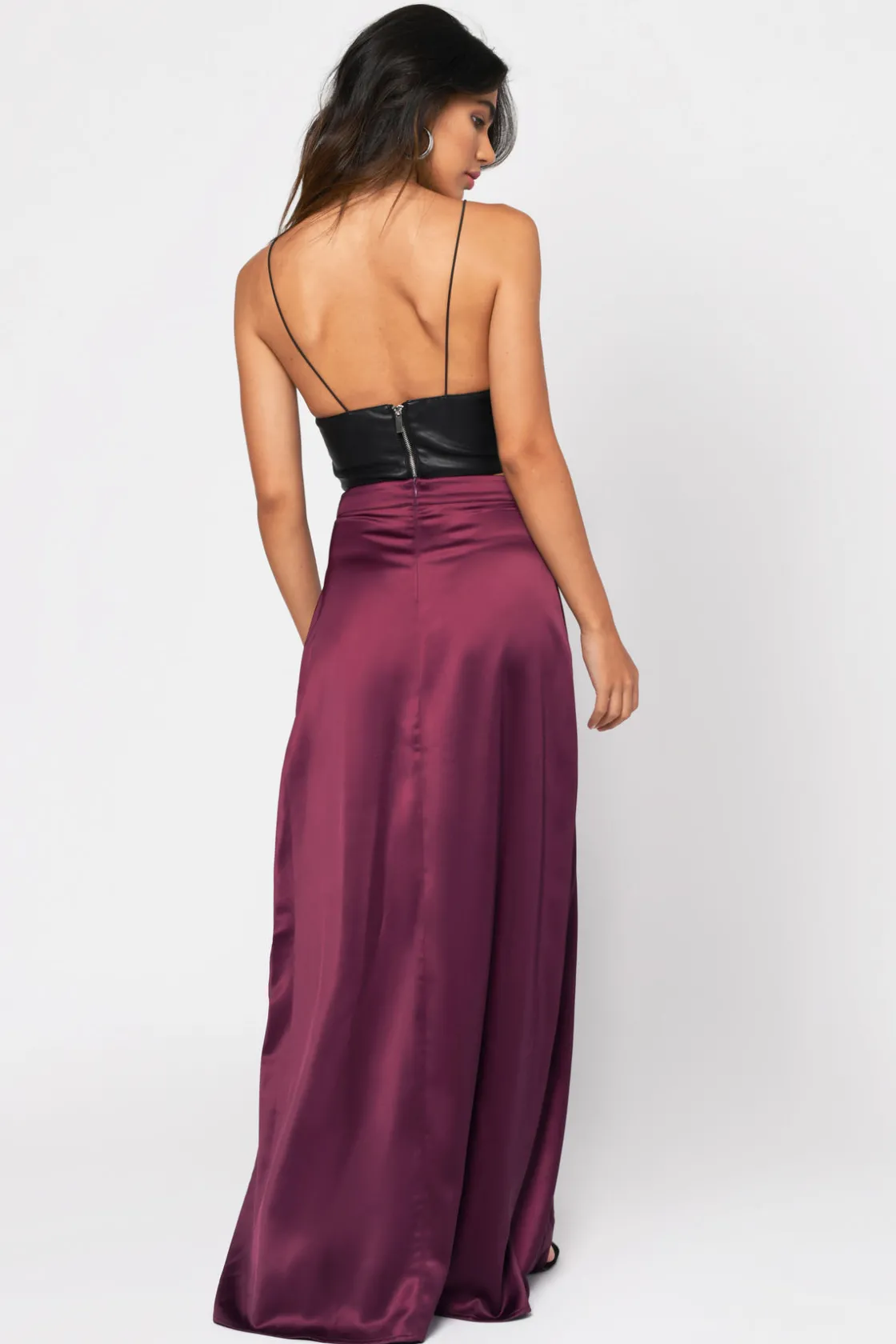 Tobi All Of Me High Slit Maxi Skirt - Wine