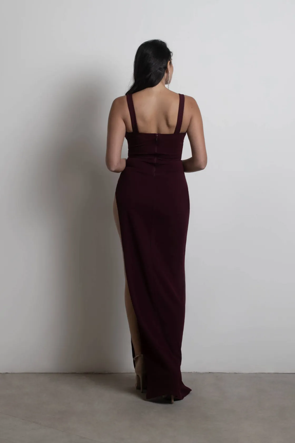 Tobi All Over Me Corset High Slit Maxi Dress - Sky Blue