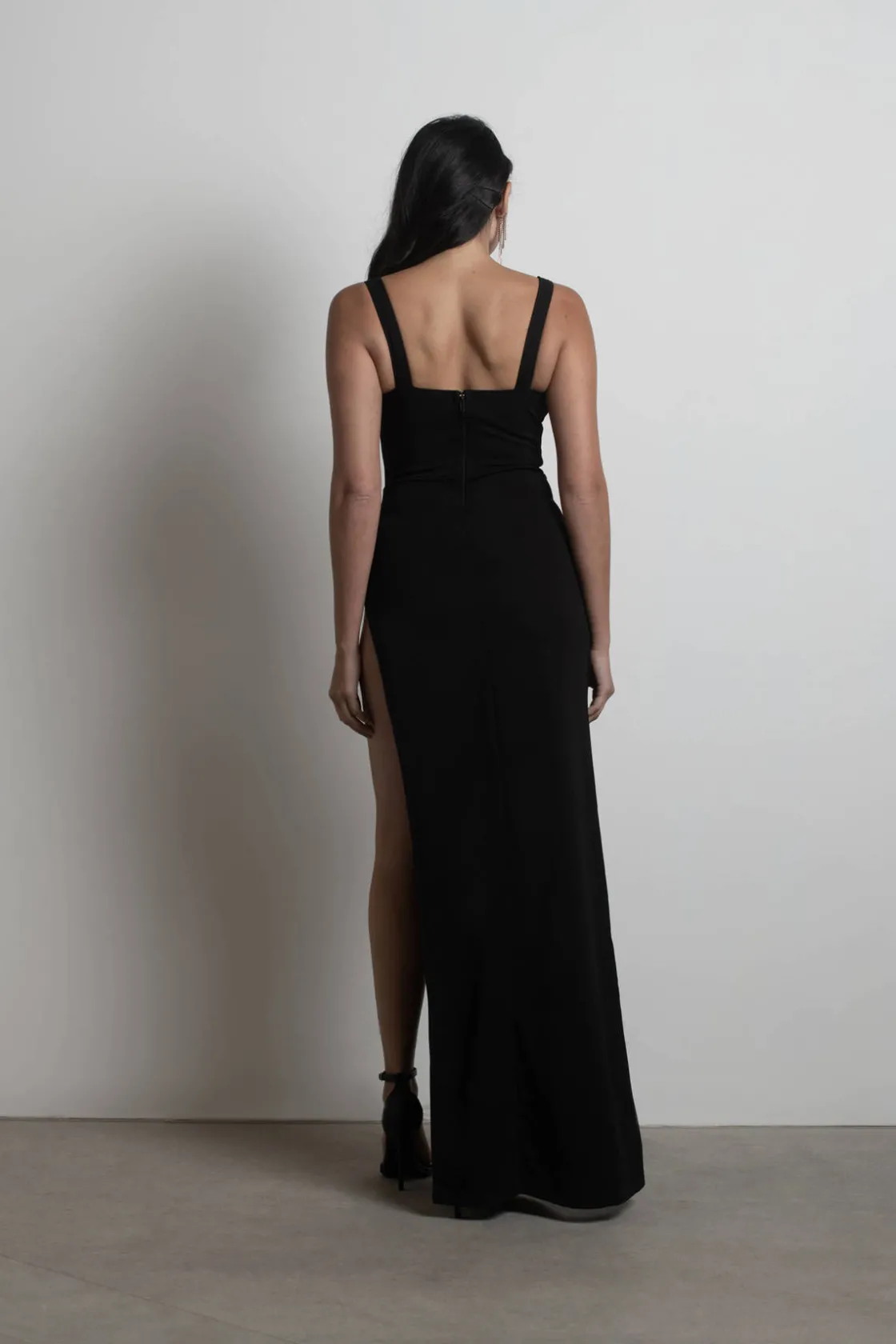 Tobi All Over Me Corset High Slit Maxi Dress - Sky Blue