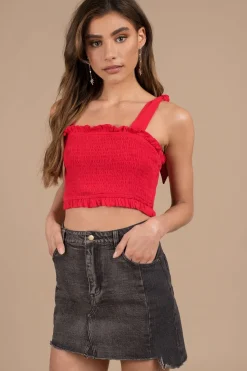 Tobi All Smocked Out Crop Top -