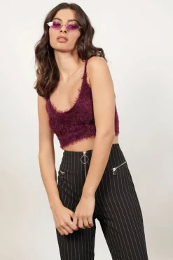 Tobi All That Fuzz Crop Top -