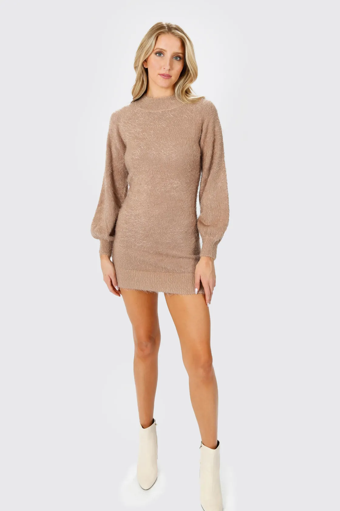 Tobi All The Hugs Fuzzy Sweater Mini Dress -