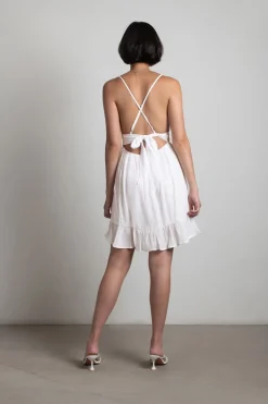 Tobi All The Right Reasons Crochet Bust Skater Mini Dress -