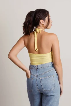 Tobi All Tied Up Crop Top - Dusty Sage
