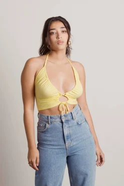 Tobi All Tied Up Crop Top - Dusty Sage