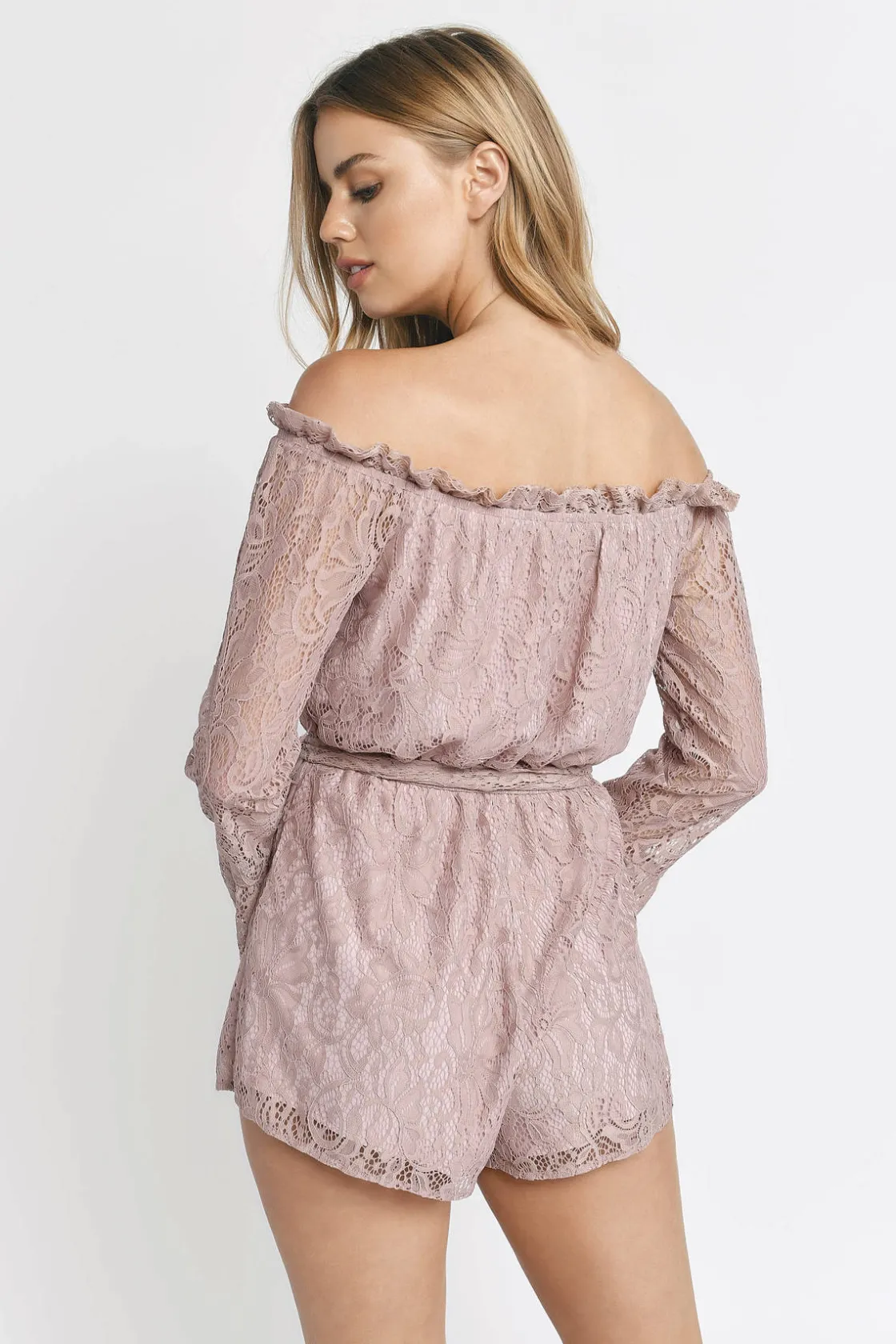 Tobi All Yours Off The Shoulder Romper - Dusty Mint