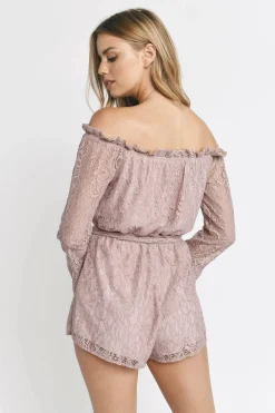 Tobi All Yours Off The Shoulder Romper - Dusty Mint