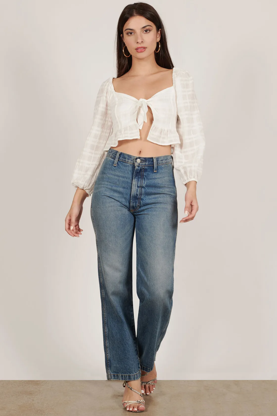Tobi Ally Front Tie Blouse -