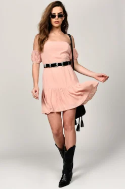 Tobi Ally Off The Shoulder Tiered Mini Dress -