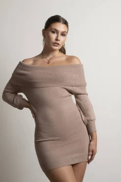 Tobi Allyson Ribbed Knit Sweater Mini Dress -