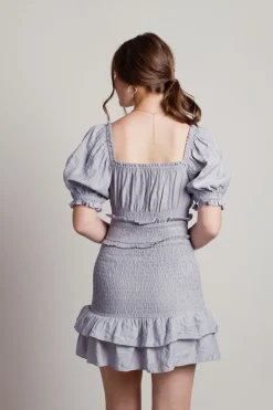 Tobi Almost Love Smocked Tiered Mini Dress -