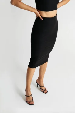 Tobi Almost There Ribbed Crop Top And Midi Skirt Set -