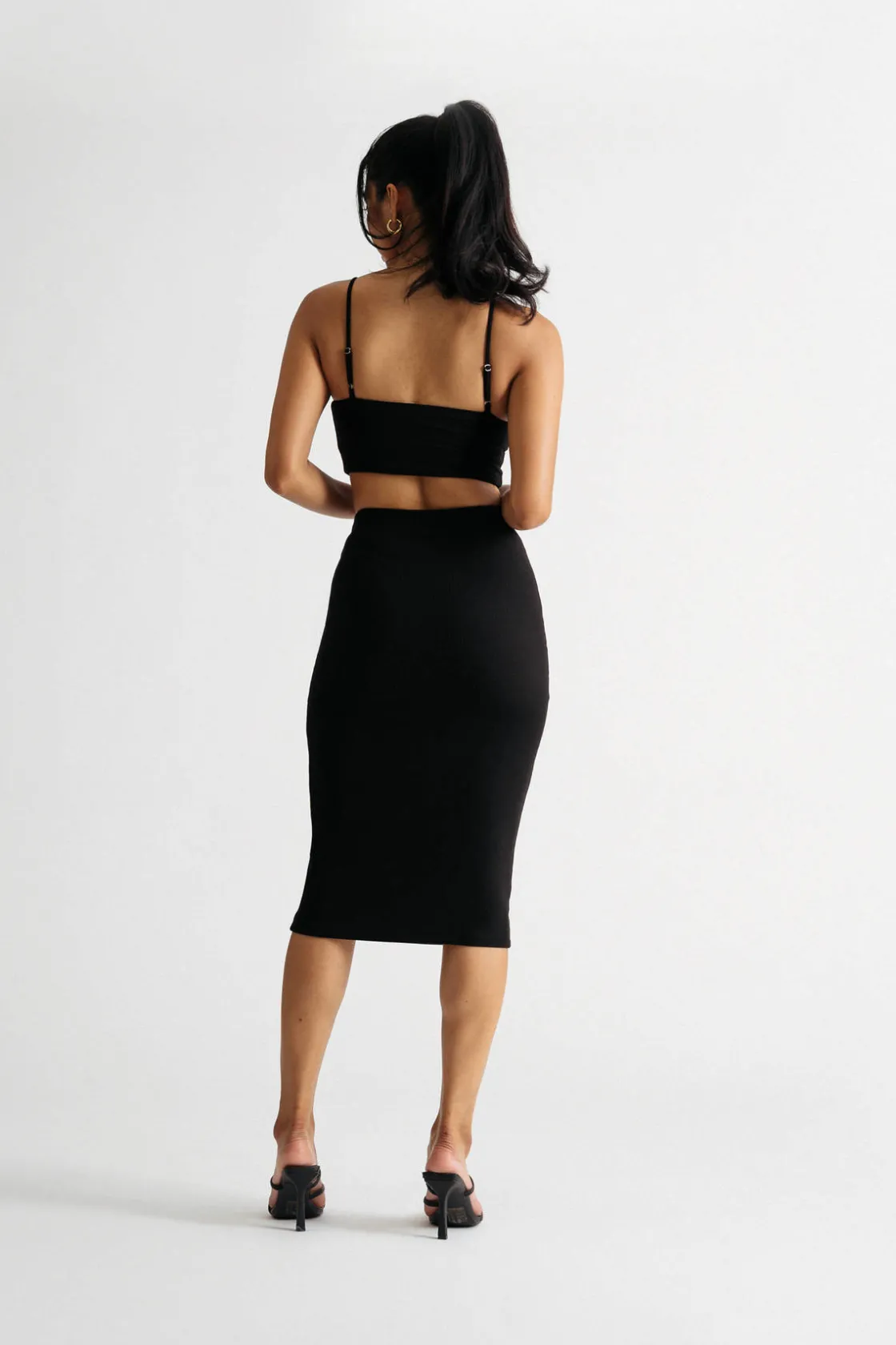 Tobi Almost There Ribbed Crop Top And Midi Skirt Set -