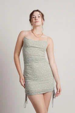 Tobi Alo Floral Ruched Mini Dress -