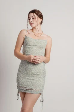 Tobi Alo Floral Ruched Mini Dress -