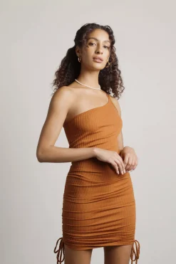 Tobi Already Told You Ruched One Shoulder Mini Dress - Olive